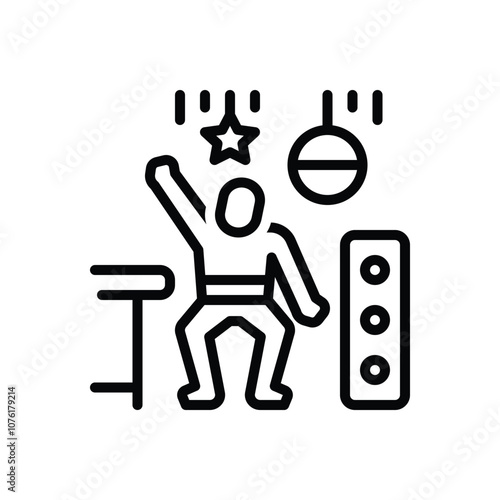 Black line icon for nightclub