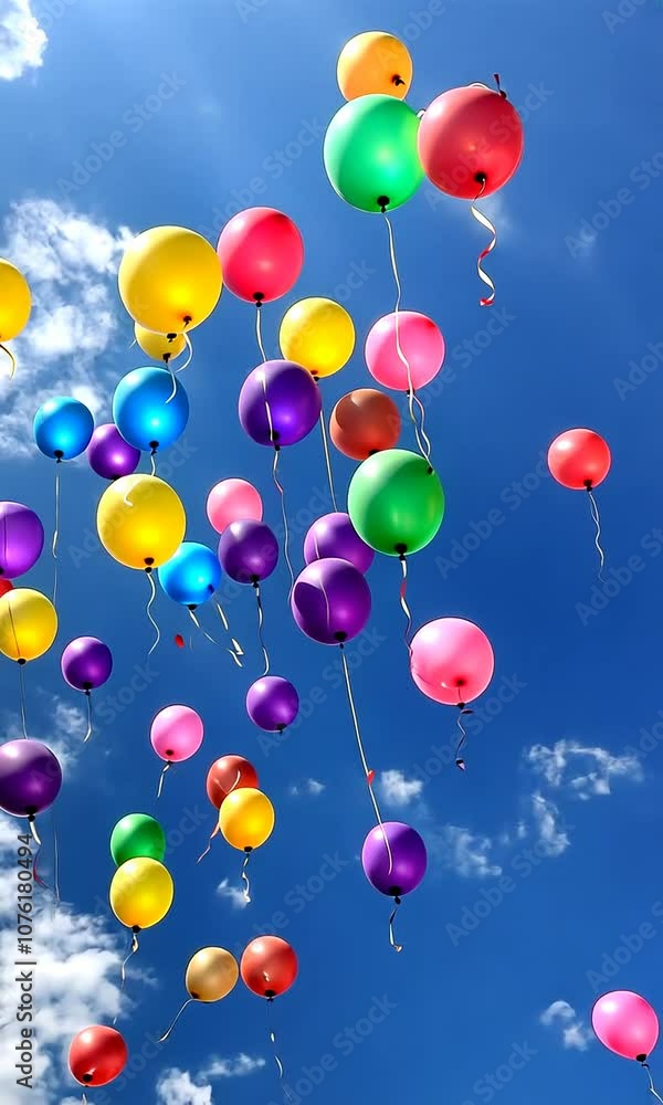 Colorful Balloons Floating in the Sky Colorful Balloons Floating in the Sky