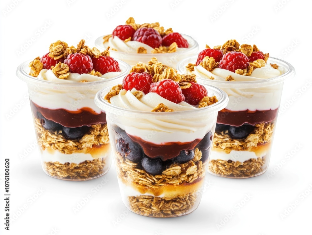 Cup desserts with yogurt and berries Cup desserts with yogurt and berries