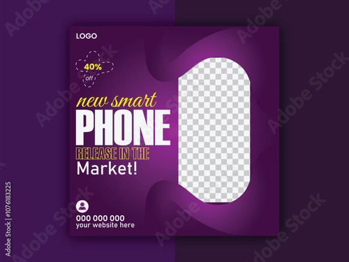 Smartphone Release in The Market , Social Media Banner Design Template