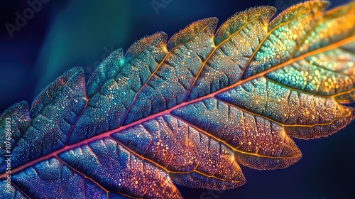 A detailed image of a cannabis leaf highlighting its unique structure and vibrant colors. This cannabis leaf captures the essence of its natural beauty, with ample space for any text or design. photo