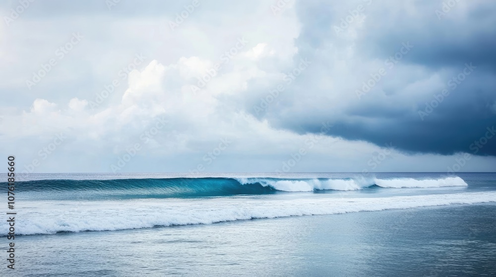 Surfing spot captured on a cloudy day, highlighting the stillness of the ocean at this surfing spot, with ample space for text and a calm atmosphere for surf enthusiasts. Surfing spot captured on a cloudy day, highlighting the stillness of the ocean at this surfing spot, with ample space for text and a calm atmosphere for surf enthusiasts.
