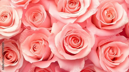 Close-up of a bunch of pink rose flowers, highlighting the delicate petals and vibrant colors. This image of pink rose flowers offers ample copy space for text and design.