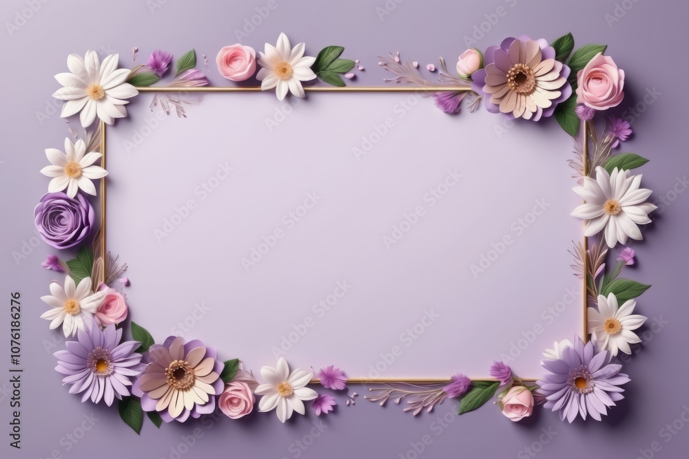 purple framework of flowers for photo or congratulation purple framework of flowers for photo or congratulation