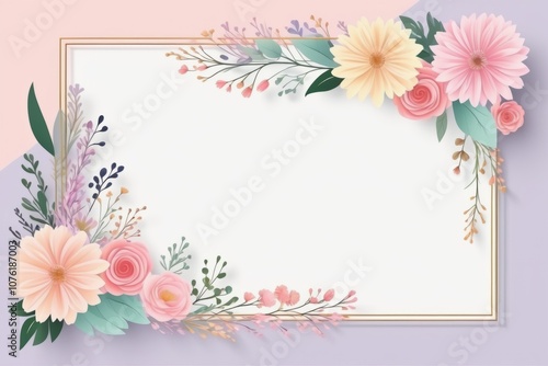 white flower frame, floral design, flower border