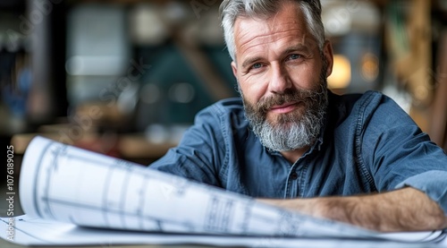 Close-up of a civil male engineer working 