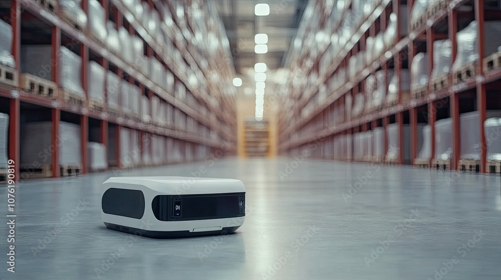 Robotic Device in Modern Warehouse Setting Robotic Device in Modern Warehouse Setting