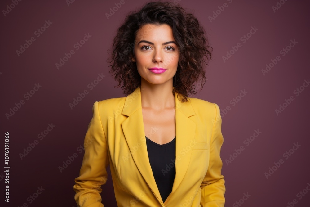 A woman in a yellow jacket A woman in a yellow jacket