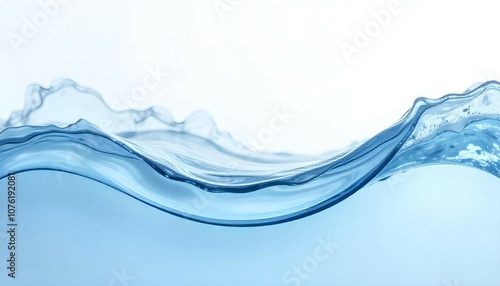Abstract blue wave design on a white backdrop. Premium wave background for banners, posters or wallpaper.
