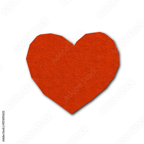Red heart paper cut. Valentine’s Day illustration.