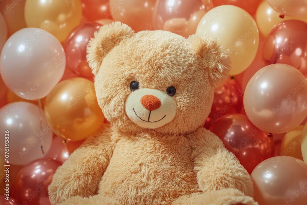 Bear Amidst Balloons Bear Amidst Balloons