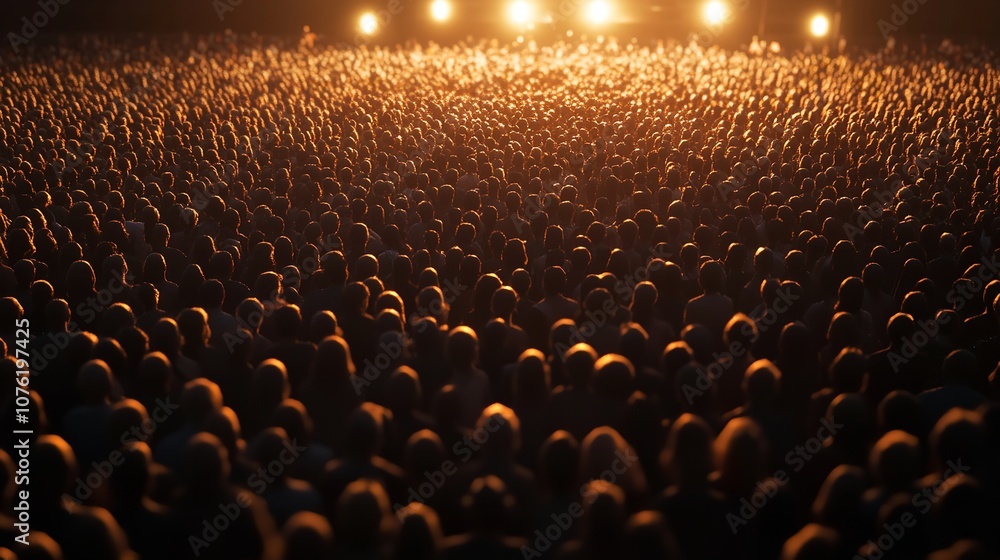 Fototapeta premium Movie theater with large crowd of people watching movie