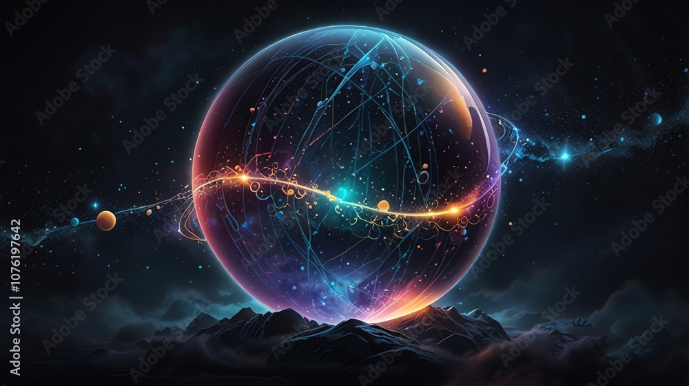 Obraz premium a world with a map of the universe