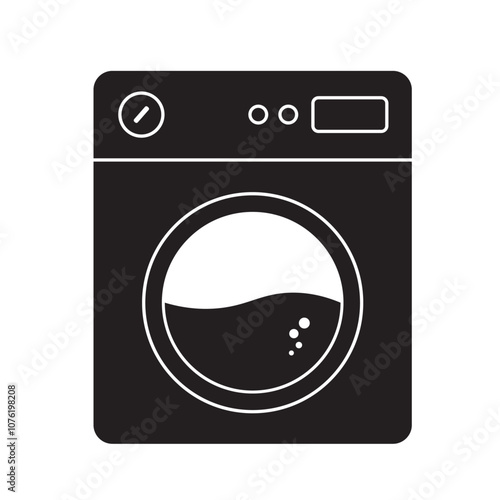 washing machine flat icon vector