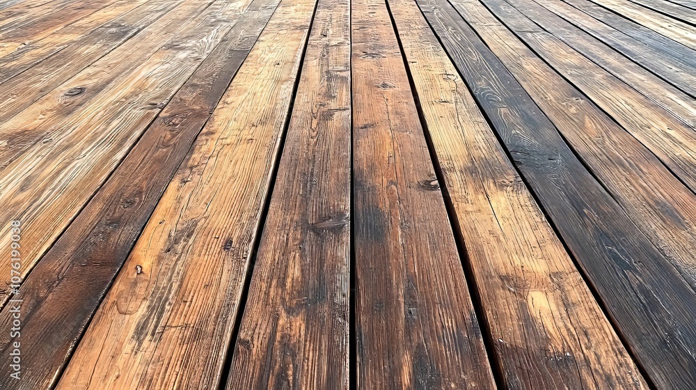 Weathered Wooden Planks Converging in Perspective Weathered Wooden Planks Converging in Perspective