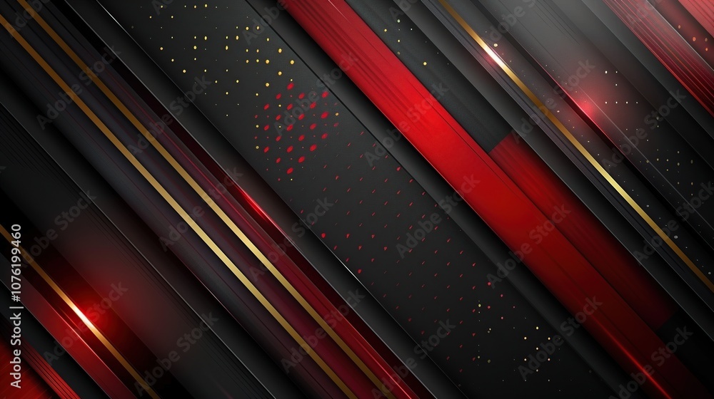Fototapeta premium Abstract Geometric Background with Red and Gold
