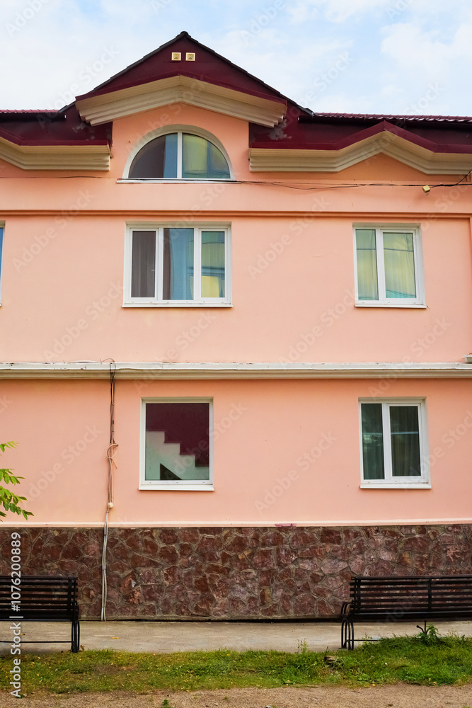 Element of a beautiful building. Irkutsk from various perspectives. Variety of architectural styles Element of a beautiful building. Irkutsk from various perspectives. Variety of architectural styles