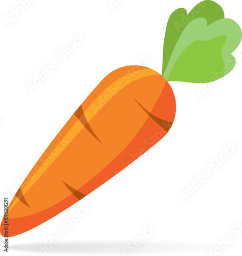 Carrot, realistic carrot icon isolated on white background with shadow. Vector, designer illustration.