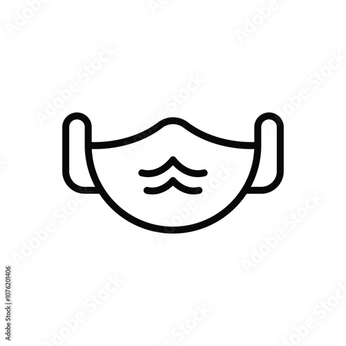 Black line icon for medical mask