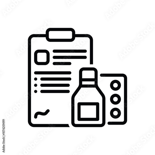 Black line icon for medicine
