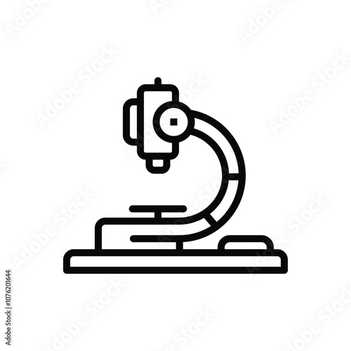 Black line icon for microscope