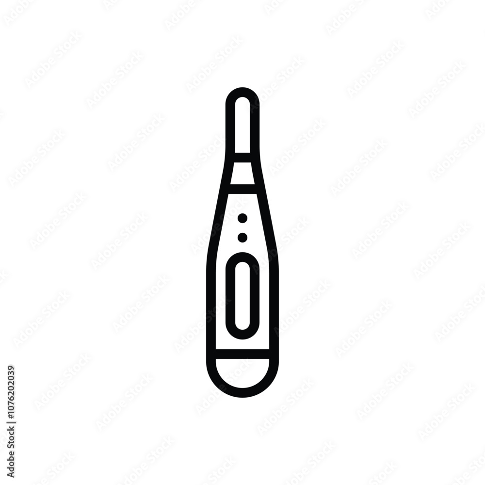 Black line icon for thermometer Black line icon for thermometer
