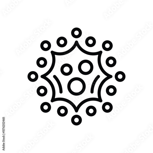 Black line icon for virus