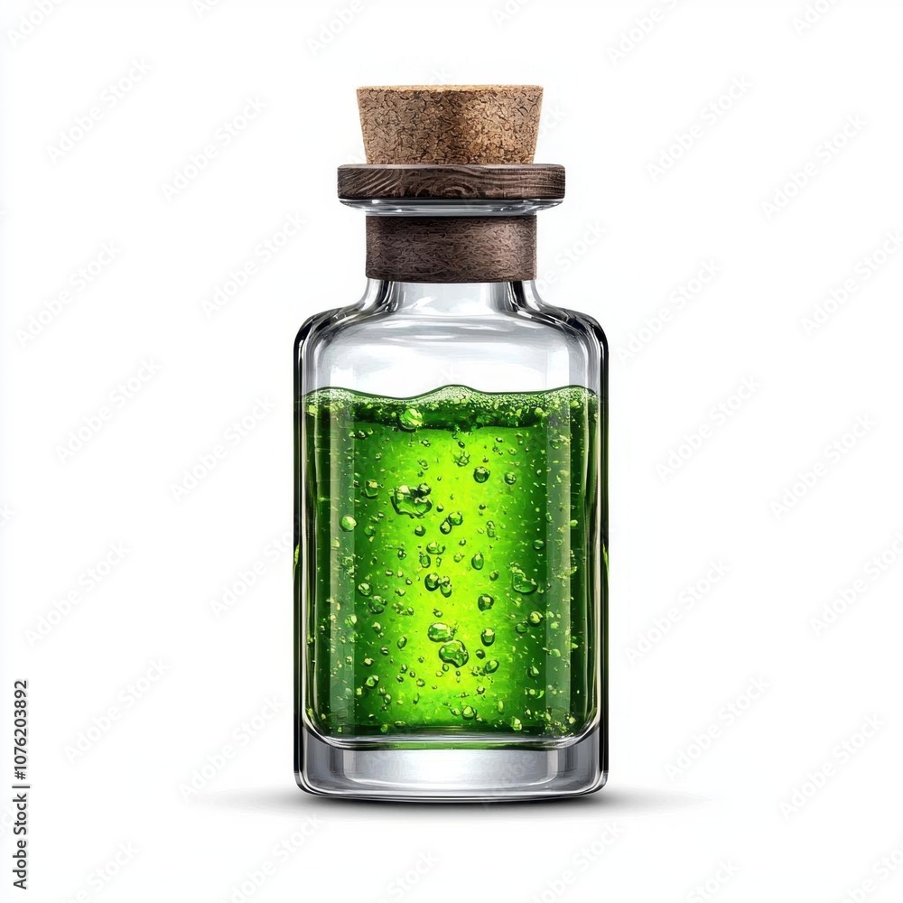 A photostock of decorative glass bottles filled with green potion, ideal for fantasy or apothecary themes, isolated on transparent PNG background, High Quality A photostock of decorative glass bottles filled with green potion, ideal for fantasy or apothecary themes, isolated on transparent PNG background, High Quality