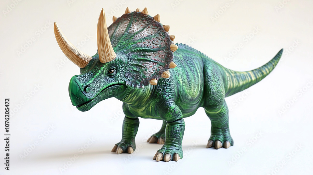 Naklejka premium triceratops 3d dinosaur isolated on white background
