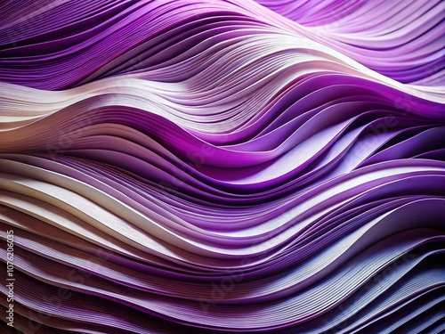 Abstract Purple and White Wavy Paper - AI Art