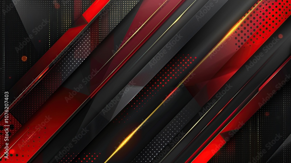 Abstract Red and Black Geometric Pattern