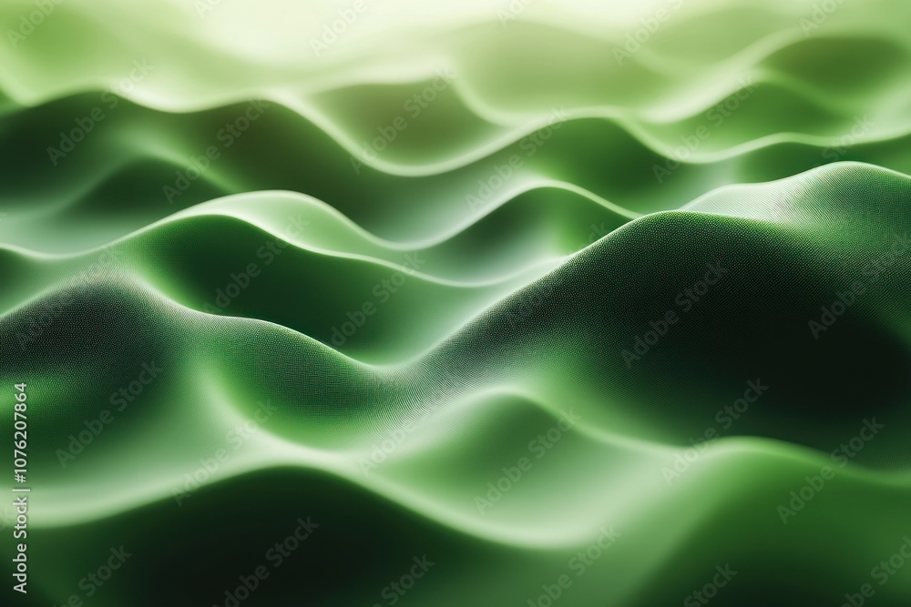 Abstract Green Wavy Surface with Subtle Texture Abstract Green Wavy Surface with Subtle Texture