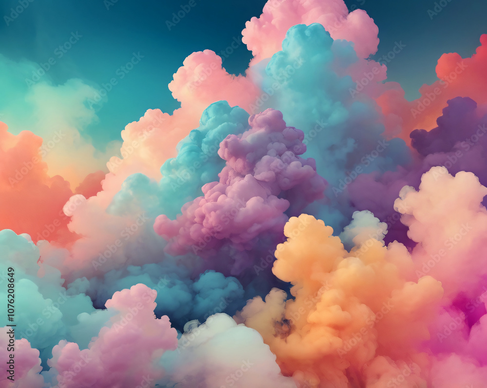 Colorful smoke clouds mixed together. Colorful smoke clouds mixed together.
