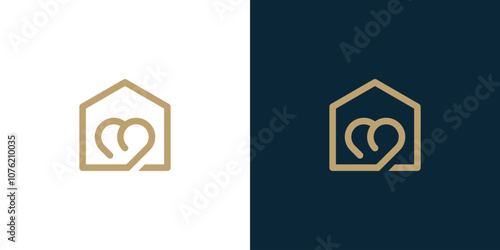 Homecare heart love logo design vector