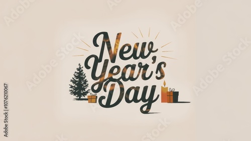 New year's day written wallpaper template background New years day isolated background celebration