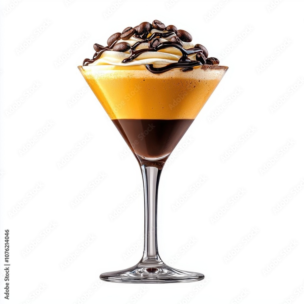A photostock of a gourmet chocolate martini topped with coffee beans, ideal for cocktail or dessert themes, isolated on transparent PNG background, High Quality A photostock of a gourmet chocolate martini topped with coffee beans, ideal for cocktail or dessert themes, isolated on transparent PNG background, High Quality