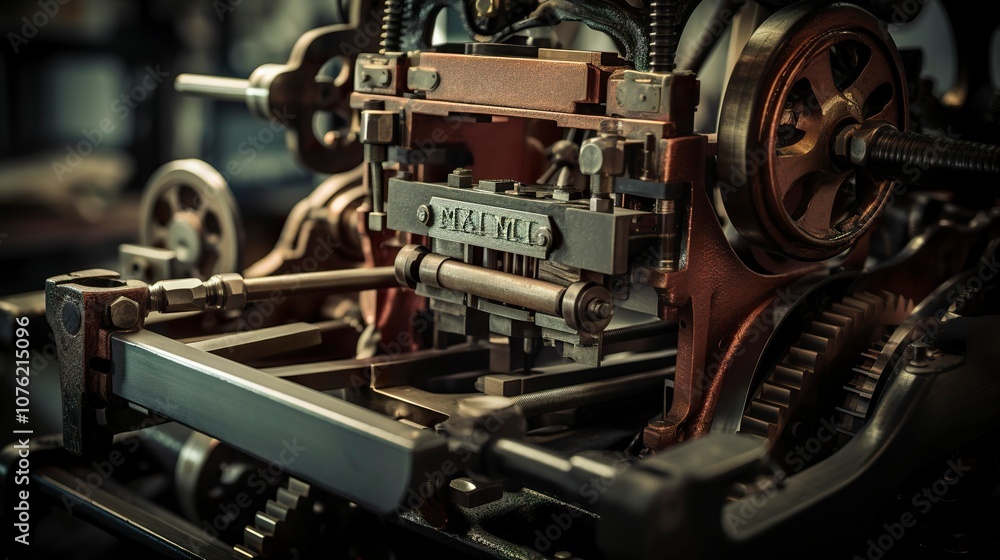 A photo of a letterpress printing machine A photo of a letterpress printing machine