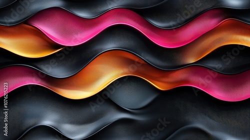 Abstract waves of black, pink, and orange textures with a modern aesthetic