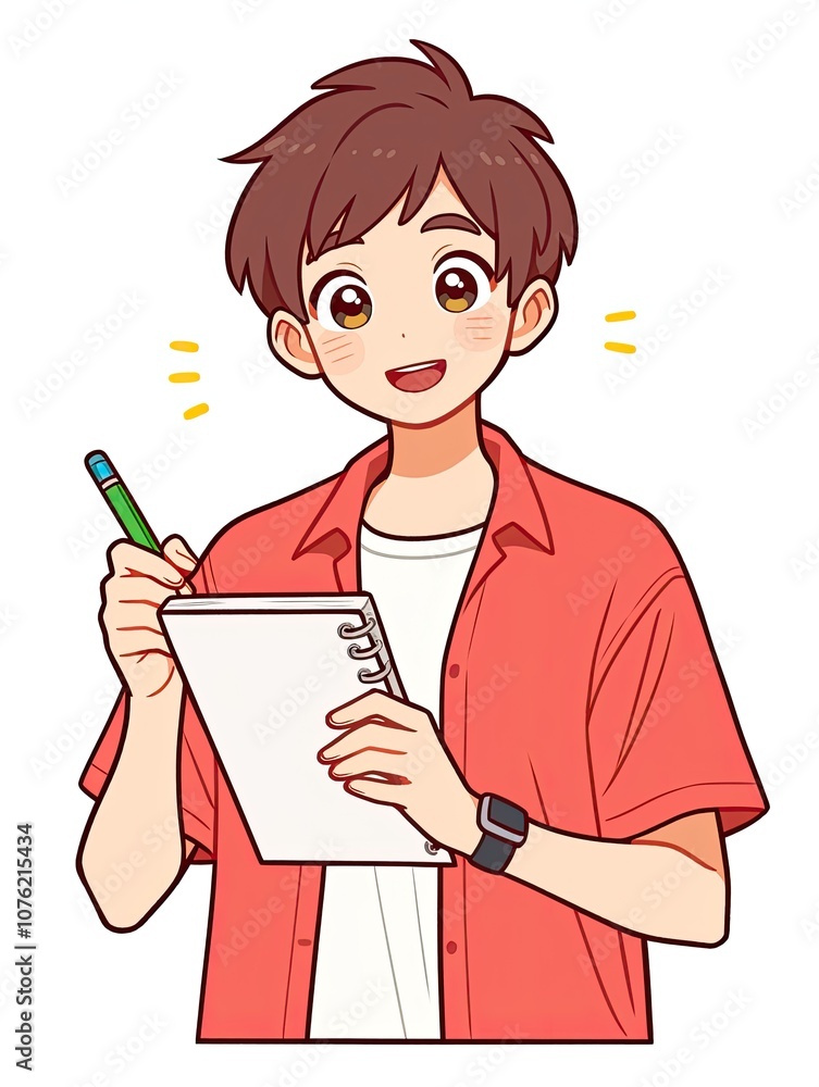 Cute Icon of a Young Man Reading a Book, Simple Flat Style Design with Minimal Lines and Soft Colors on White Background Cute Icon of a Young Man Reading a Book, Simple Flat Style Design with Minimal Lines and Soft Colors on White Background