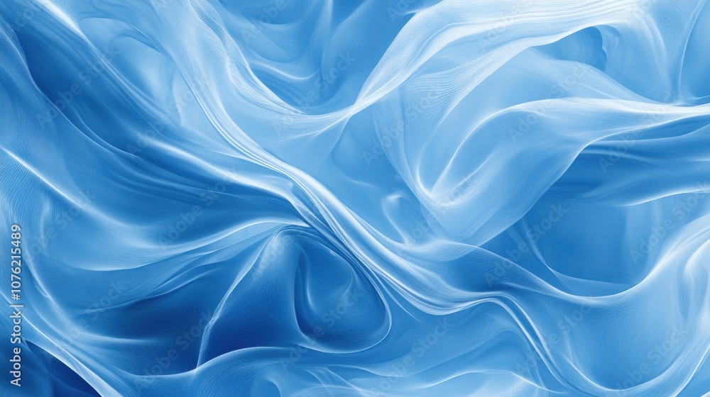 A flowing blue fabric creates an ethereal, dreamlike atmosphere with soft waves and delicate textures. A flowing blue fabric creates an ethereal, dreamlike atmosphere with soft waves and delicate textures.