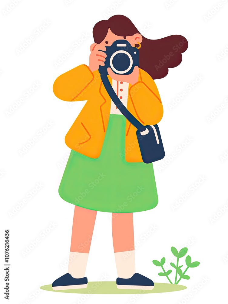 Cute Icon of a Woman Doing Winter Photography, Holding a Camera and Capturing Snowy Scenes in Flat Style with Soft Colors on White Background
Cute Icon of a Woman Doing Winter Photography, Holding a Camera and Capturing Snowy Scenes in Flat Style with Soft Colors on White Background