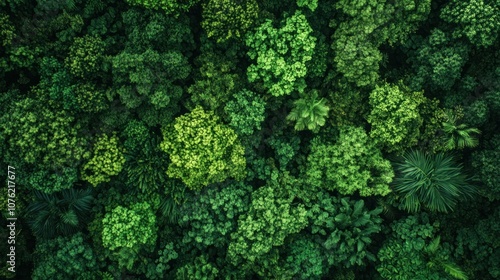 Aerial View of Lush Green Forest