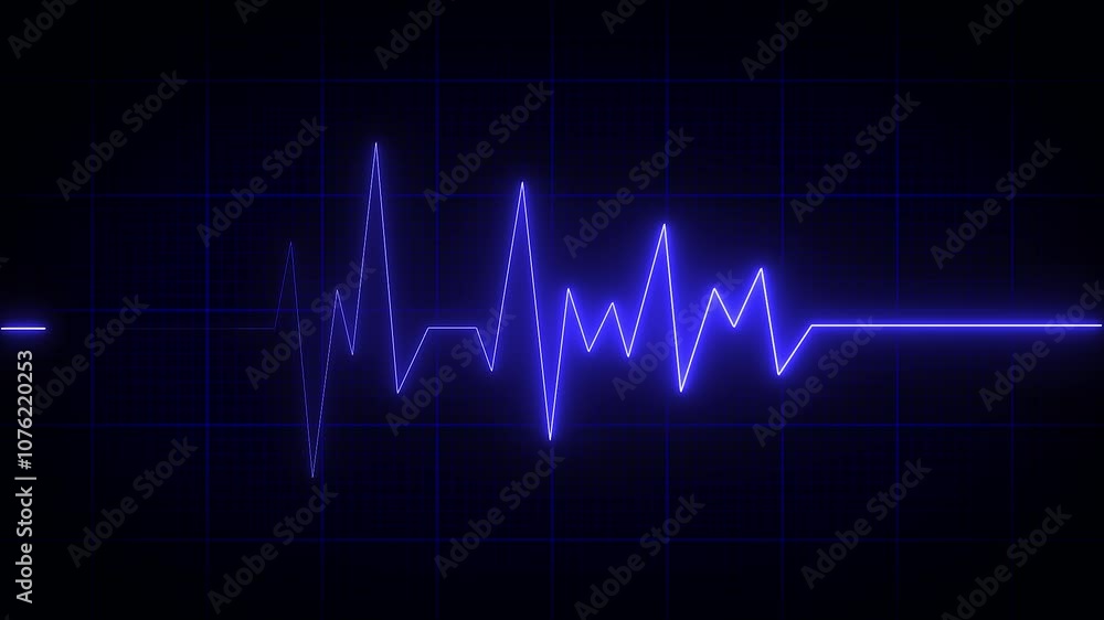 Cardiogram heartbeat pulse rate neon glowing video animation. Emergency ekg monitoring. loop motion animate 4k video footage. Abstract heartbeat. Cardiogram heartbeat pulse rate neon glowing video animation. Emergency ekg monitoring. loop motion animate 4k video footage. Abstract heartbeat.