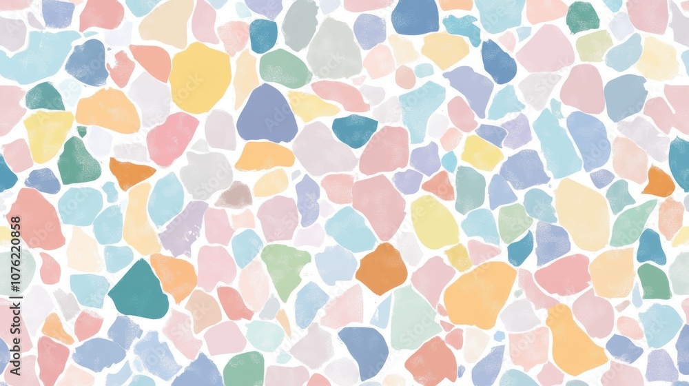 A vibrant and colorful abstract background featuring a mosaic of soft, pastel shapes. A vibrant and colorful abstract background featuring a mosaic of soft, pastel shapes.