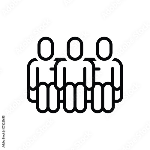 Black line icon for friend circle