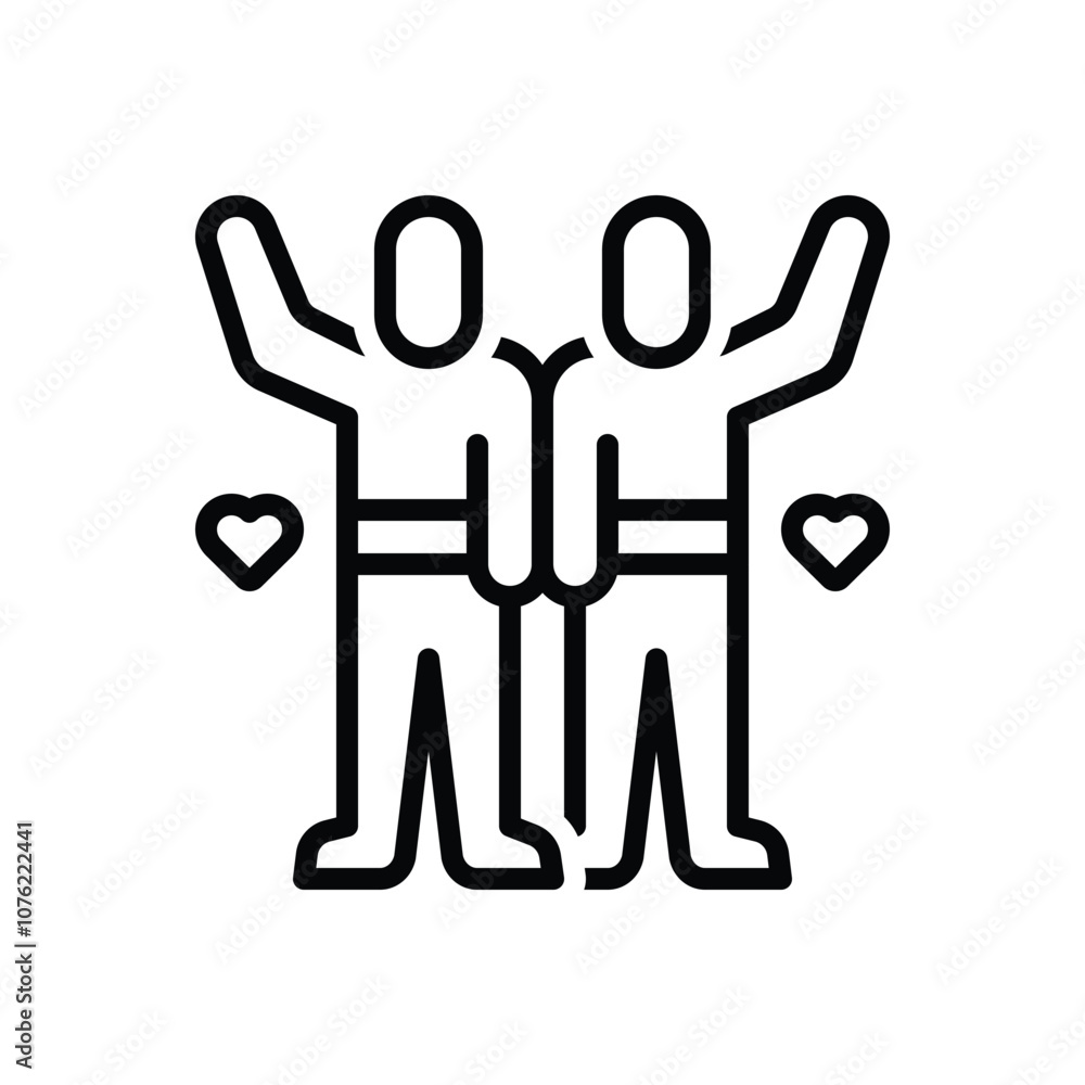 Black line icon for loyality Black line icon for loyality