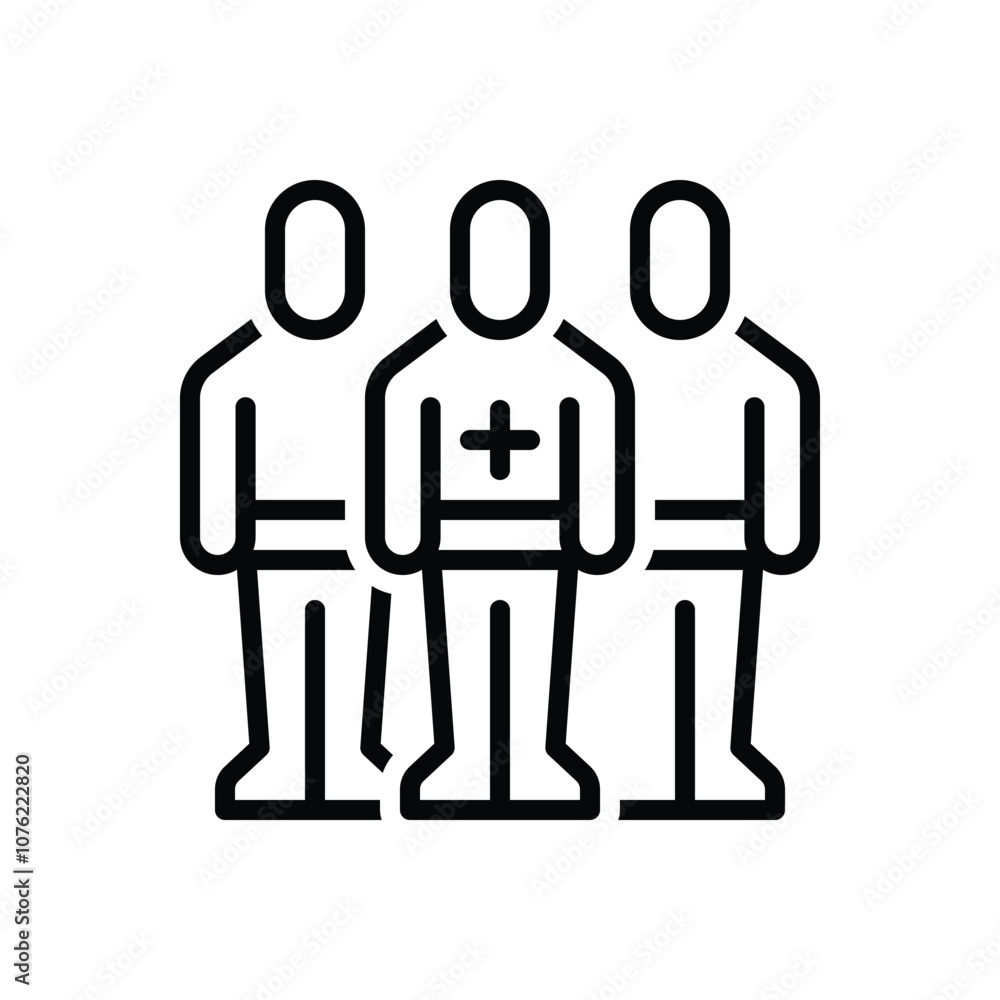 Black line icon for add friend Black line icon for add friend