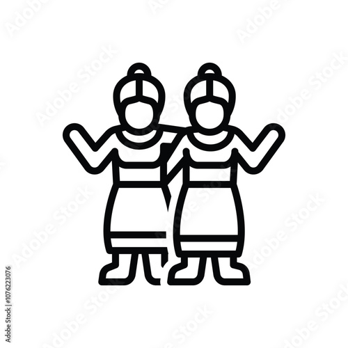Black line icon for bff