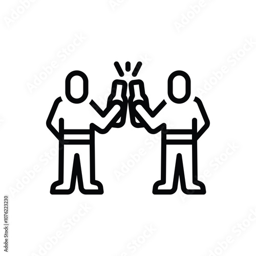 Black line icon for cheers