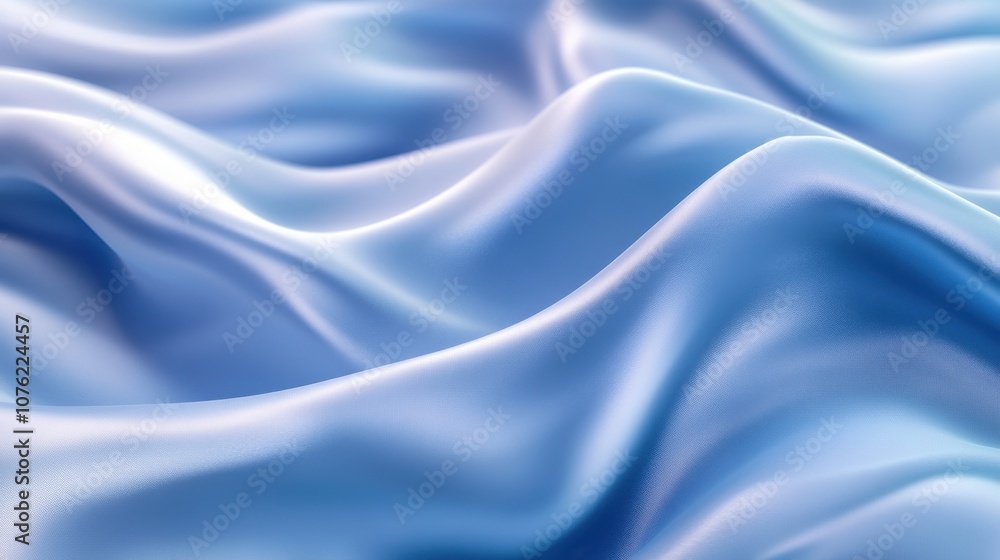 Elegant blue satin fabric draped in soft waves, creating a tranquil and luxurious feel. Elegant blue satin fabric draped in soft waves, creating a tranquil and luxurious feel.